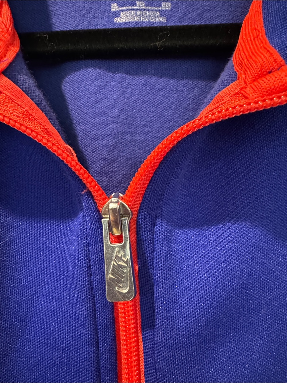 Nike Royal Blue Track Jacket with White Stripes and Red Accents - Picture 3 of 7